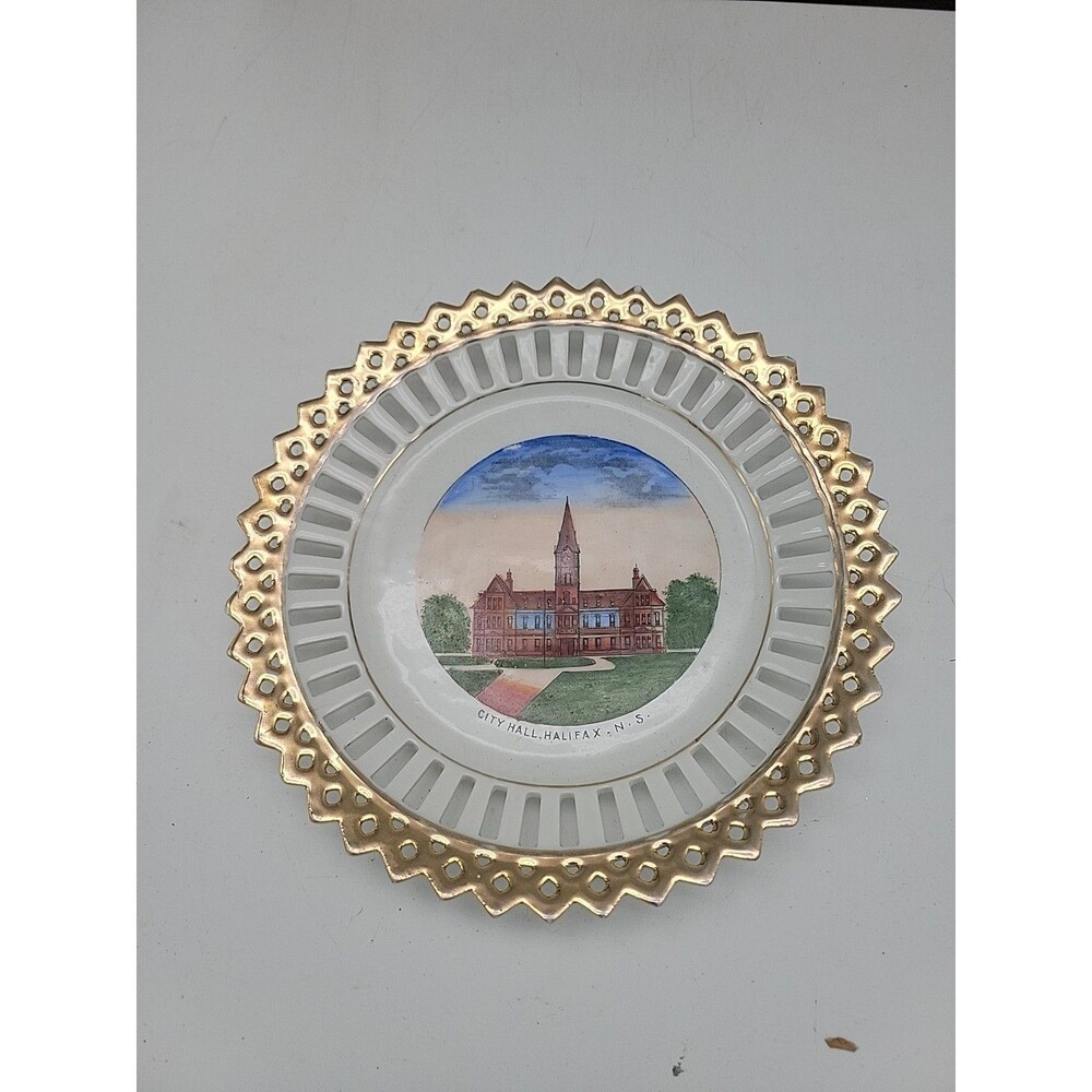 Vtg Nova Scotia Souvenir Plate Halifax City Hall Canada Tourist Germany